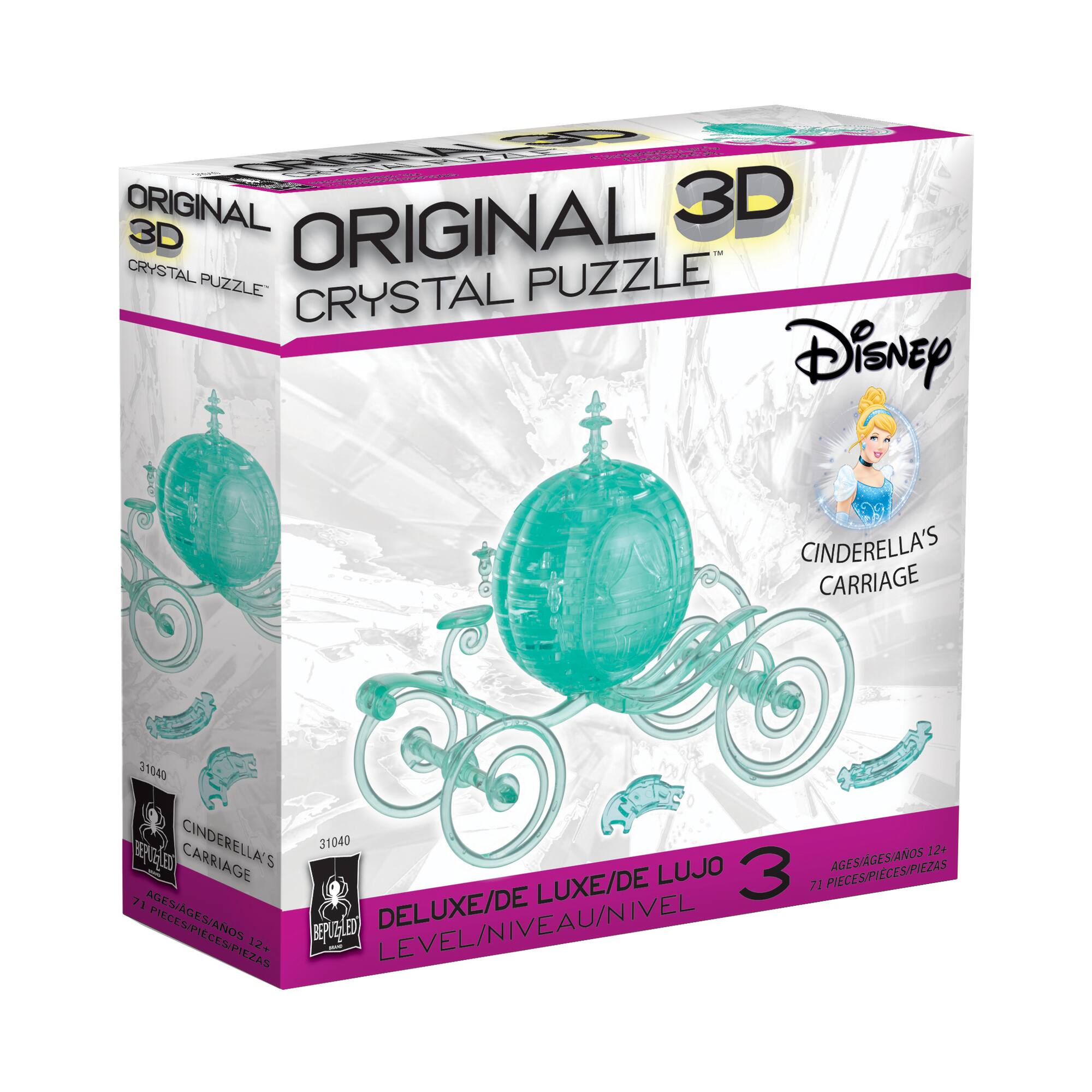 Original 3D Crystal Puzzle™ Disney Cinderella's Carriage Aqua 71 Piece Puzzle